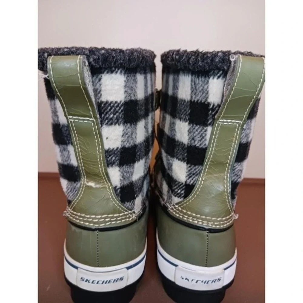 Gorpcore Granola Plaid Green Black‎ Ankle snow rain boots 7 booties